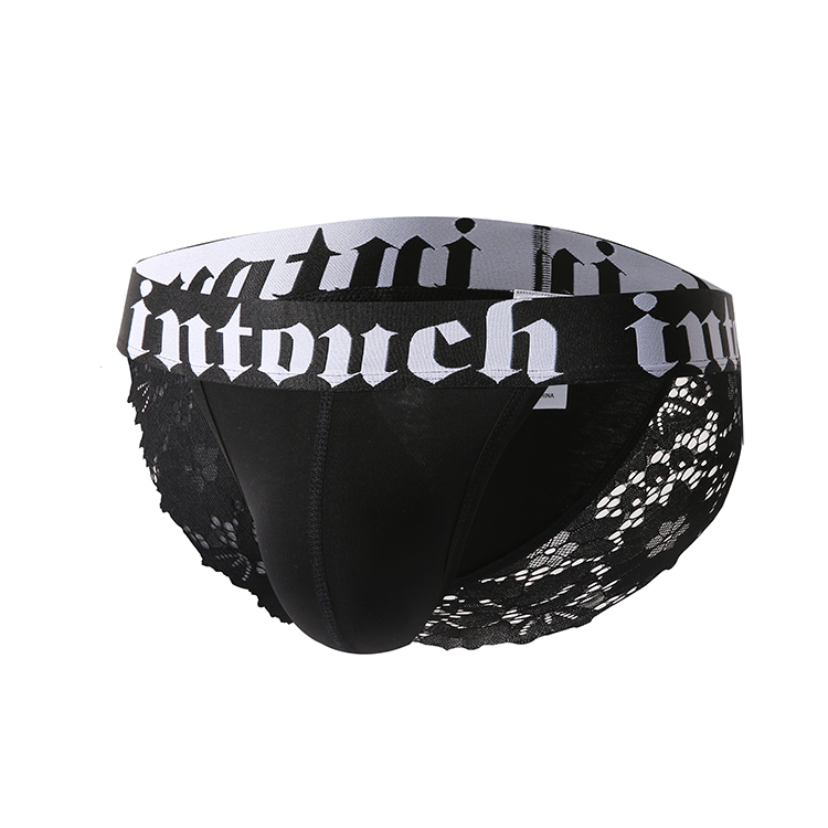 Sexy Black Lace See Through Gay Men's Briefs