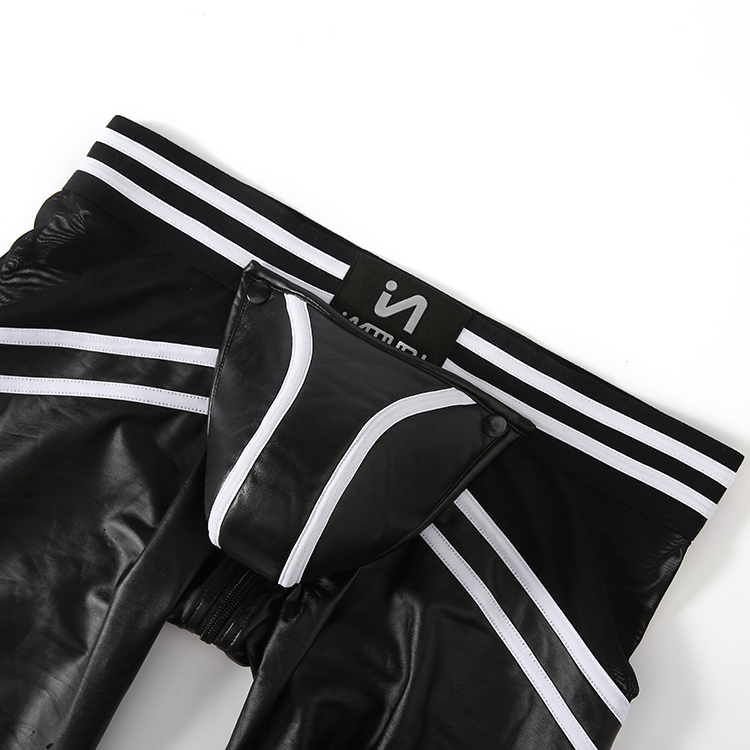 Faux Leather Men's Boxer Briefs Sexy Costumes