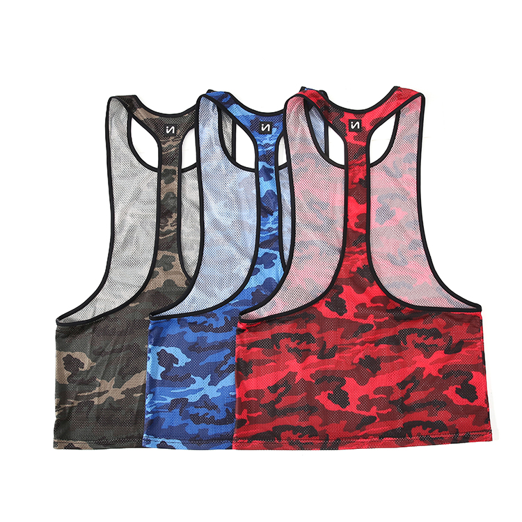 Mens Gym Camouflage Colored Tank Tops and Boxers Set