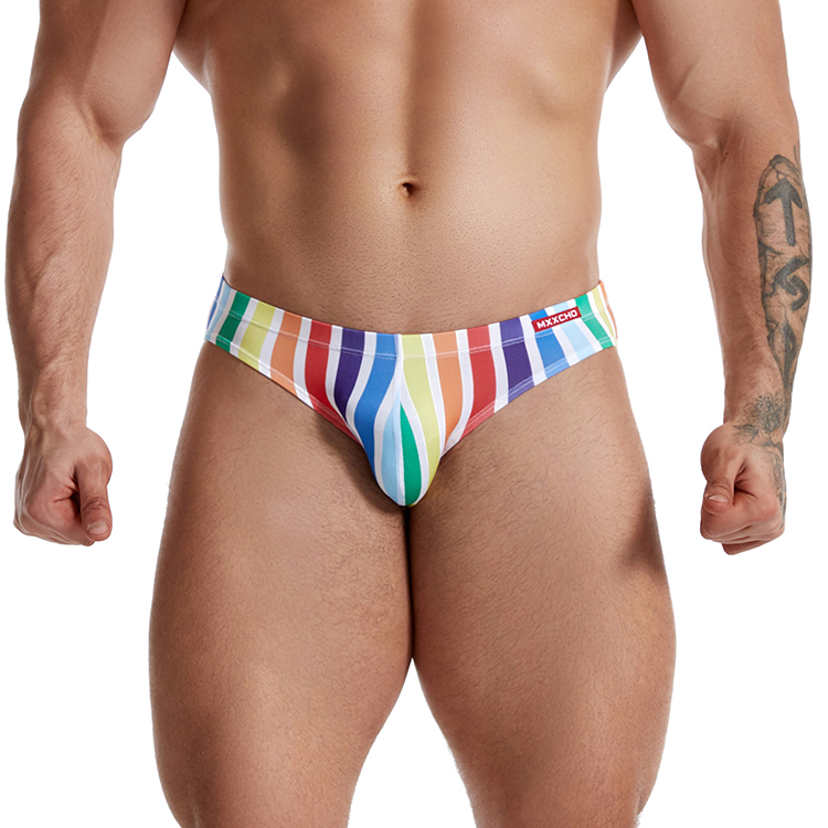 Rainbow Colorful Breathable Sexy Briefs For Man