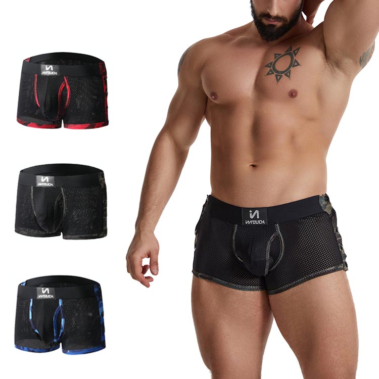 Sexy Gay Military See Through Boxer Underwear