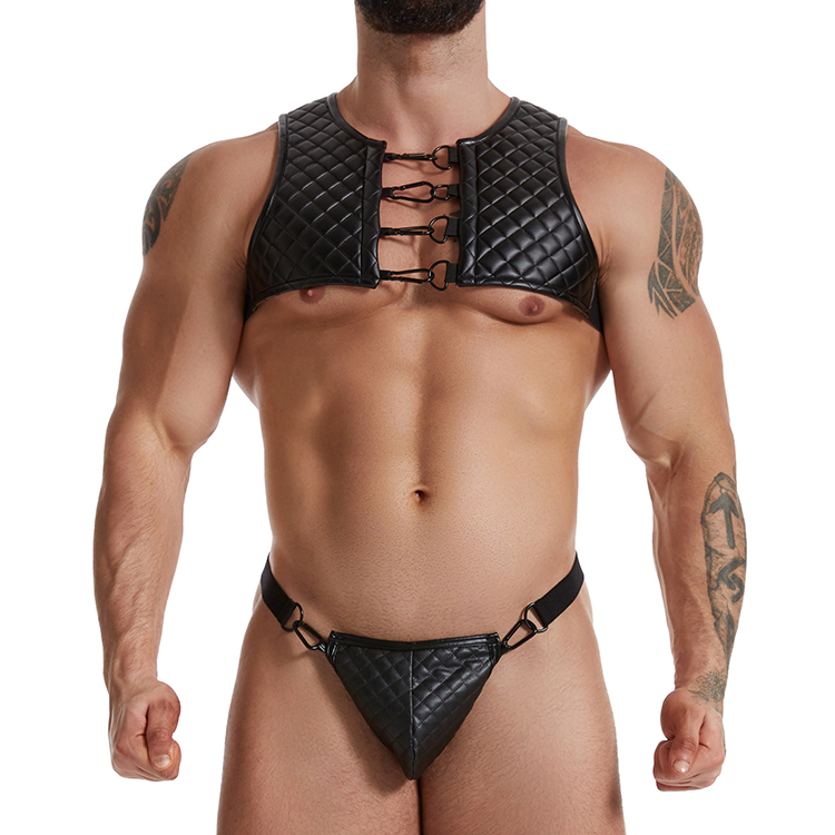 Mens Sexy Leather Erotic Party Club Costume