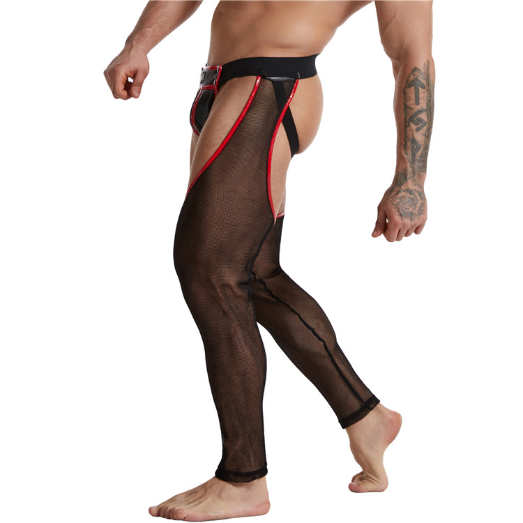 Jockstrap Male Mesh Transparent Fishnet Leggings