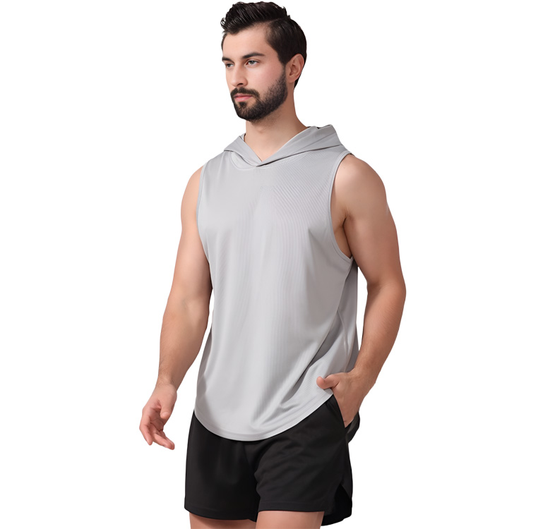 Men&#039;s Breathable Quick Dry Hooded Athletic Tank Top