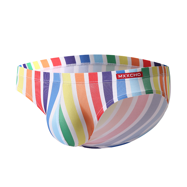 Rainbow Colorful Breathable Sexy Briefs For Man