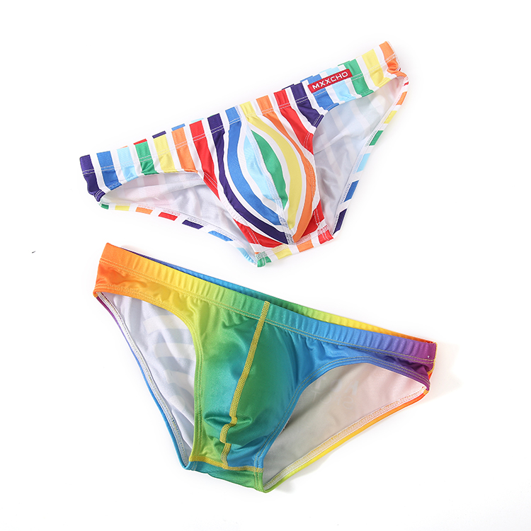 Rainbow Colorful Breathable Sexy Briefs For Man