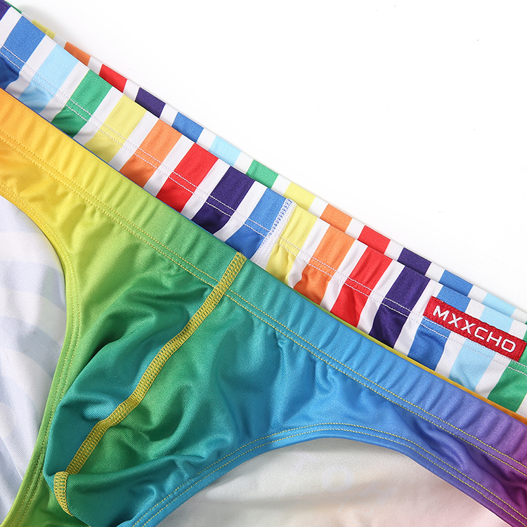 Rainbow Colorful Breathable Sexy Briefs For Man