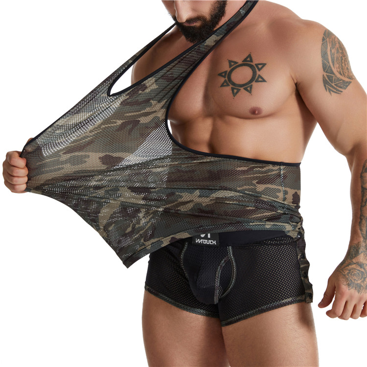 Lingerie Mens Camouflage Colored Tank Tops